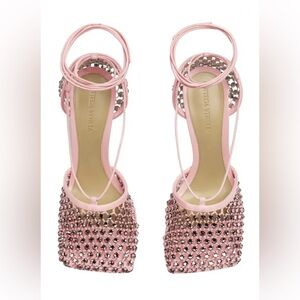 BOTTEGA VENETA Stretch Sandal Web Sparkle Camellia Size 39